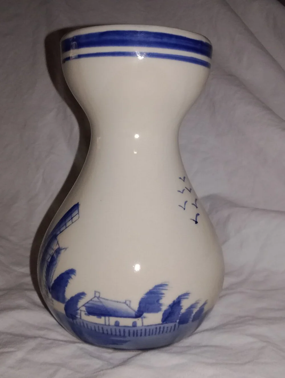 Delft Holland Windmill Village Painted Stone Ceramic 5 5/8